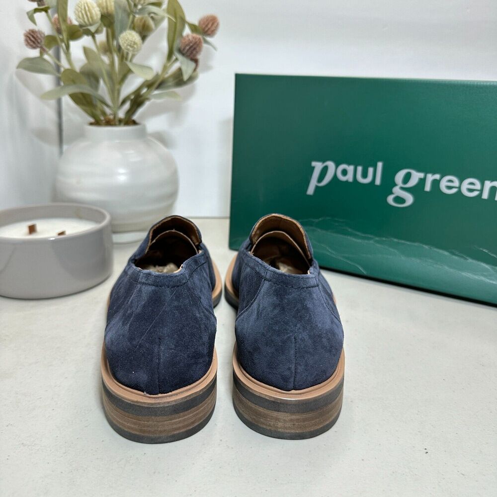 Paul Green Shelby Moc Toe Slip-On Flat Shoe Space Suede Blue Women 6.5 Tried On - Picture 5 of 10